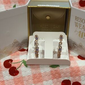 BP Resort Wear Earrings. Elegant Gold and Purple Earrings